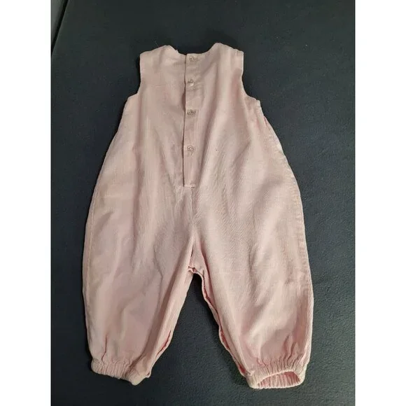 Vintage Infant Girl Pink One Piece Outfit Appliqued Bear ABCs 6-9 Months - Picture 2 of 9